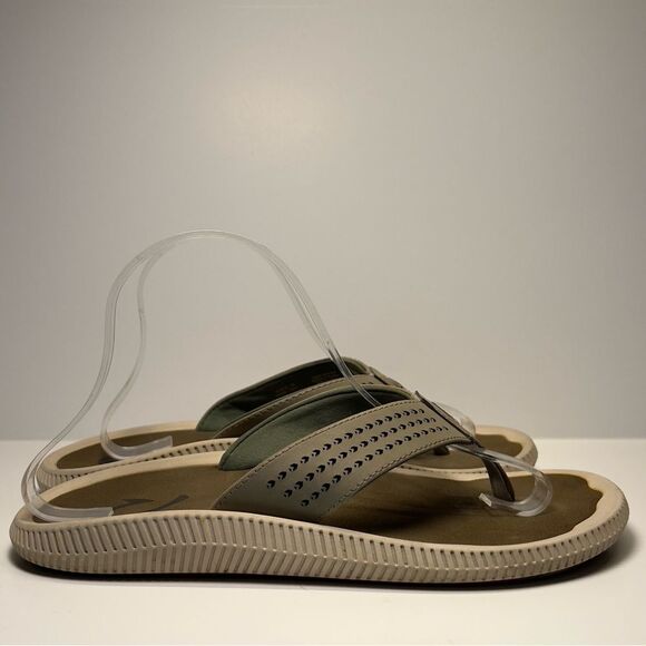 OluKai Mens Ulele Slip On Waterproof Leather Sandals in Clay Mustang M8 - Picture 4 of 9